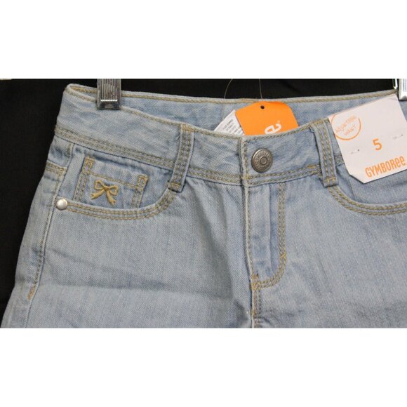 NEW VTG 2014 Gymboree Bright & Beachy Denim Shorts sz 5 Summer Bow 5 Pocket Basi - Picture 2 of 4